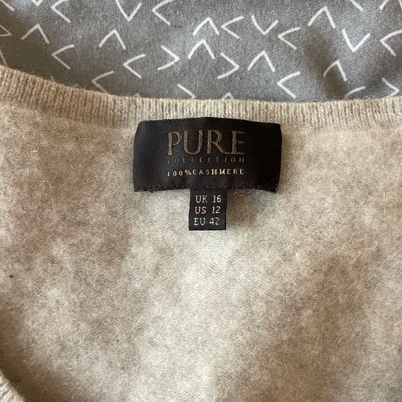 Pure Collection Beige 100% Cashmire Sweater | Women’s Size 12 - Picture 3 of 9